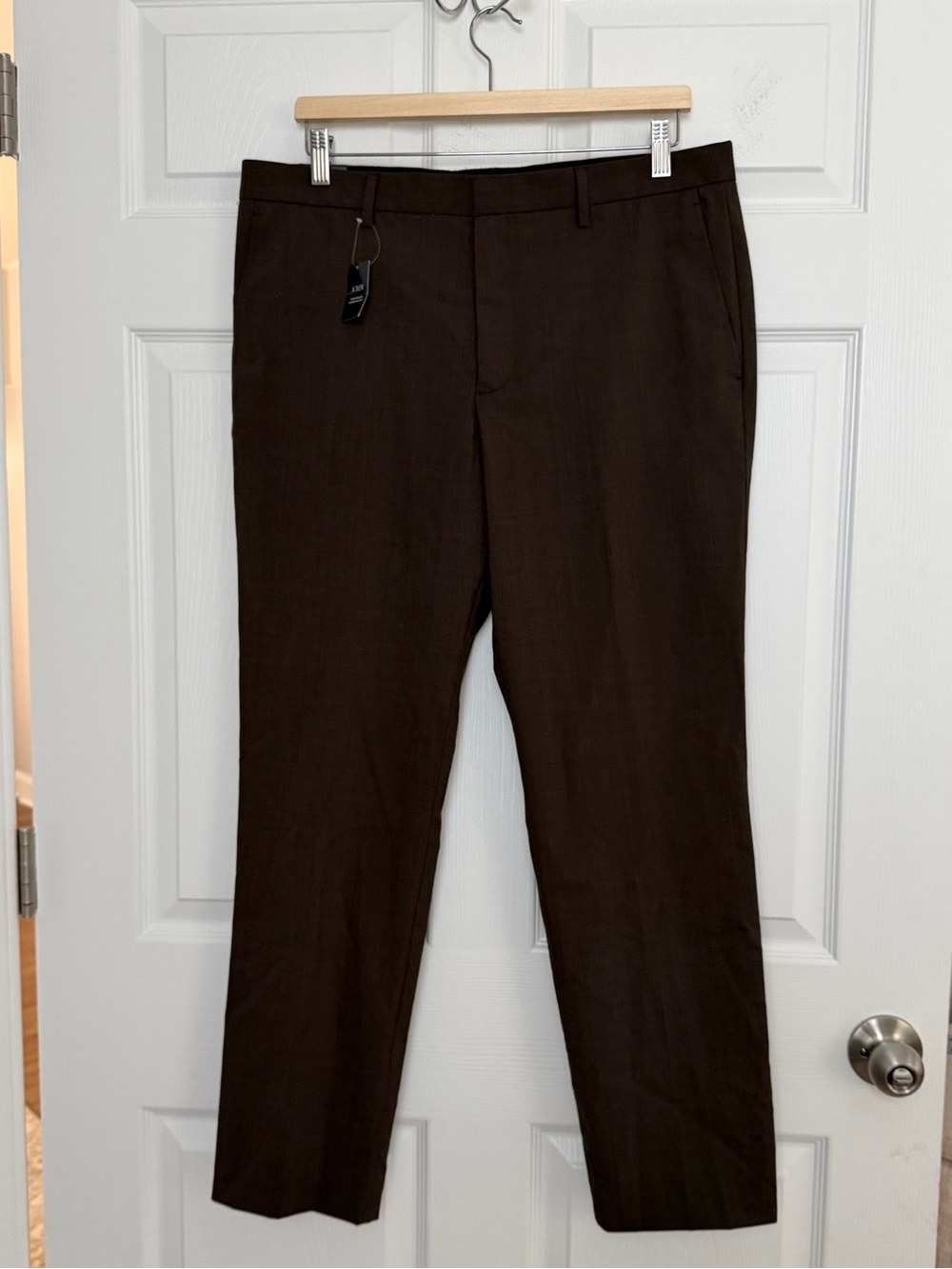 J. Crew Men's Dark Brown Dress Trousers Wool Blend